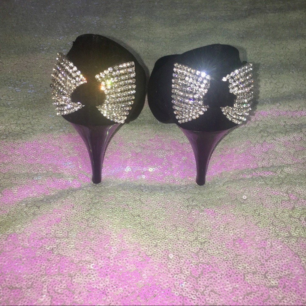 Anne Michelle Rhinestone Bow Heels